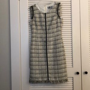 Worth Midi Dress black and white twill material